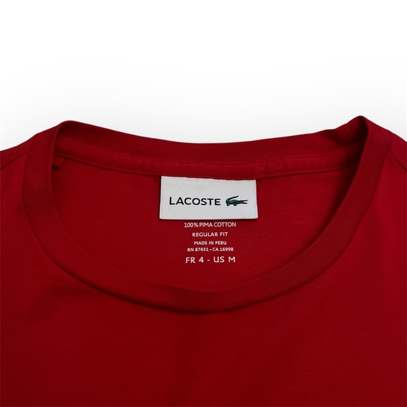 Lacoste Men's Pima Cotton T-Shirt - Red - Picture 3 of 5